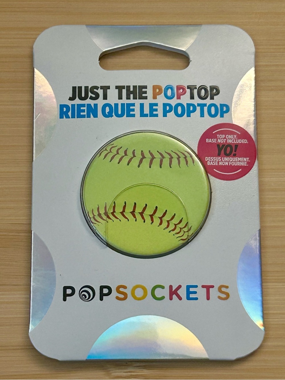 PopSockets “Just The PopTop” Neon Green Softball Baseball Swappable Top No Base